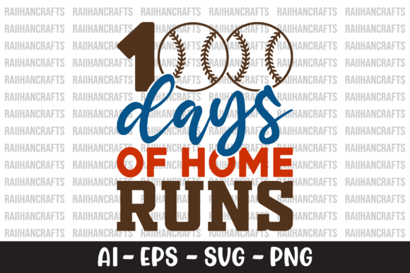 100 Days of Home Runs SVG: Graphics for Crafts & Celebration