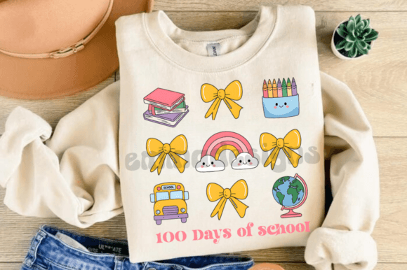 Happy 100 Days of School PNG Graphics for T-Shirt Designs