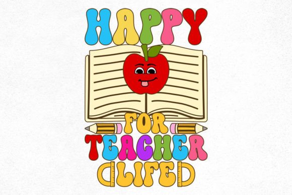 Teacher Groovy Design, Happy for Graphics & Crafts