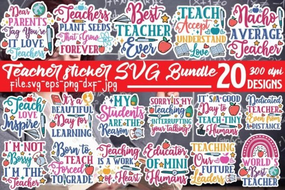 Teacher Sticker SVG Bundle