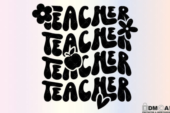Wavy Floral Teacher Svg Graphics for Print Templates